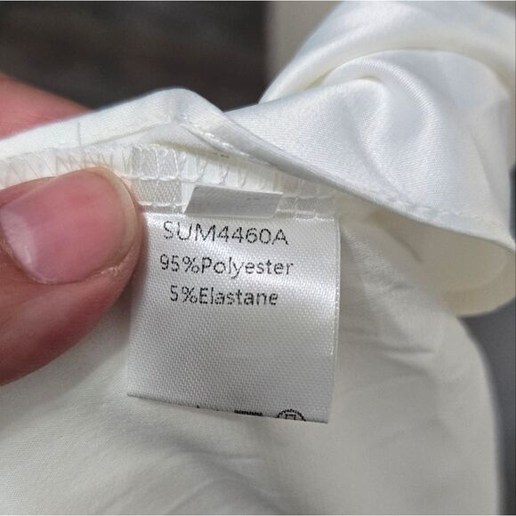 Women's Satin Slip Dress Cowl Neck Backless Ruched Bodycon Sexy Club Midi sz M - Picture 9 of 14